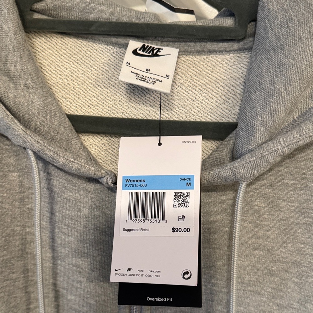 Nike Heather Gray Logo Hoodie - Picture 3 of 3